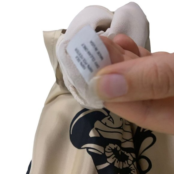 Voom by Joy Han Sleeveless Ruffle Empire Waist Woman Graphic Silk Dress XS - Picture 6 of 11